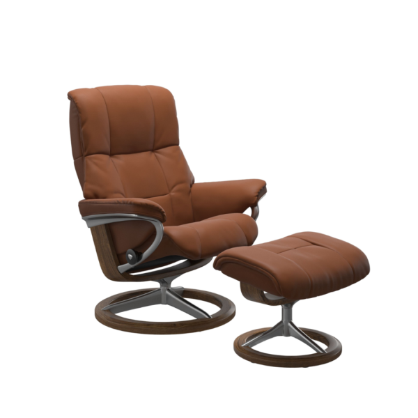 Stressless® Mayfair Signature Base Leather Swivel Recliner /Footstool