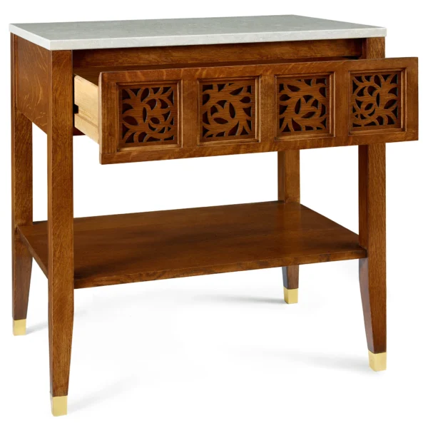 Stickley Surrey Hills Open Nightstand, Stone Top - Image 3