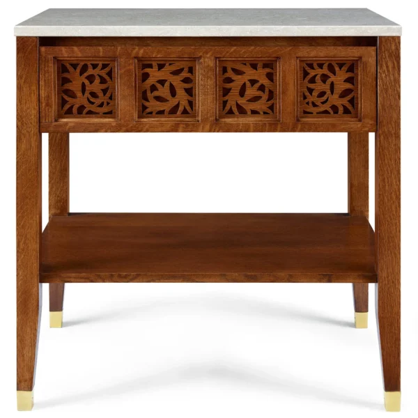 Stickley Surrey Hills Open Nightstand, Stone Top - Image 6